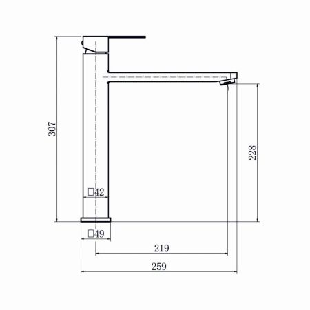Смеситель для раковины Fashun A51202 на столешницу сатин
