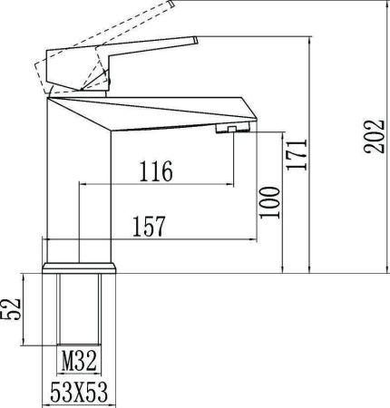 Смеситель Savol S-005511H на раковину черный