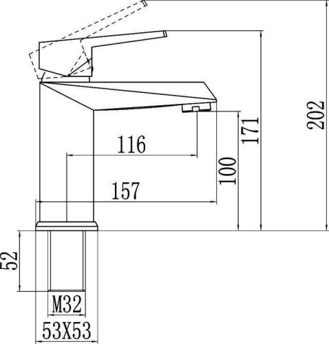 Смеситель Savol S-005511H на раковину черный - фото 2