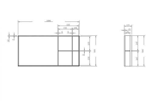 Зеркало-шкаф Abber AS6639 100х50 подвесной цвет белый - фото 3