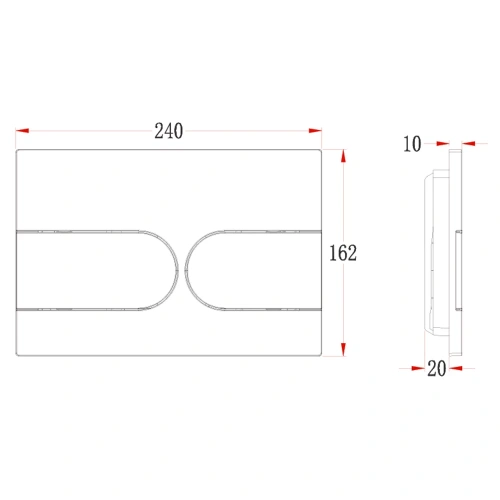 Клавиша смыва механическая Veconi FLUSH FLV6-C цвет хром - фото 2