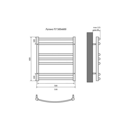 Полотенцесушитель водяной Aquatek Лугано AQ DOC0760CH 50х60 хром - фото 4