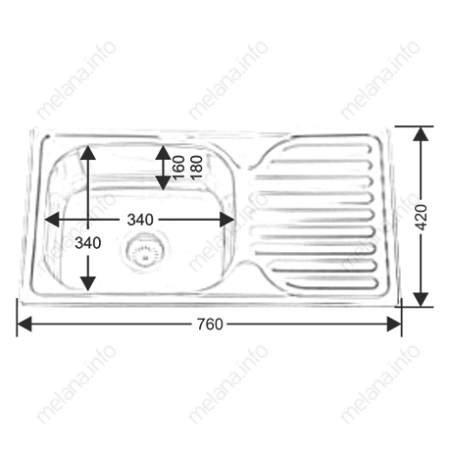 Кухонная мойка Melana 221 t (*10) 75х40 цвет хром поверхность полированная