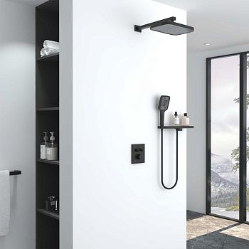 Душевая система Vincea VSFW-321MT1RMB встраиваемая в стену цвет черный с термостатом