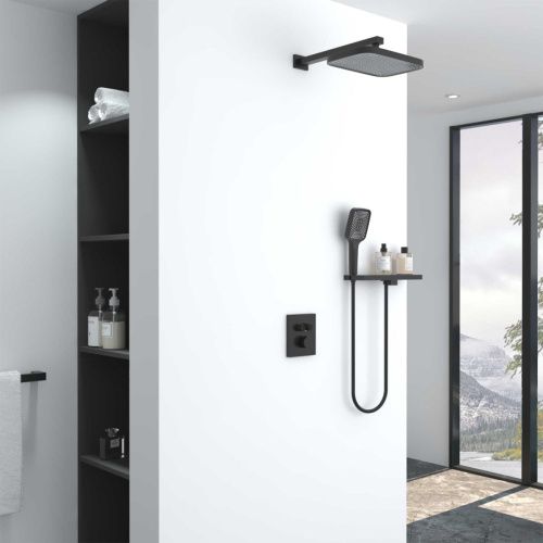 Душевая система Vincea VSFW-321MT1RMB встраиваемая в стену цвет черный с термостатом