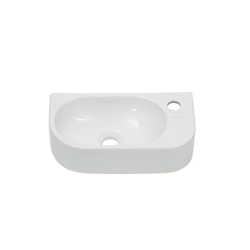 Раковина из сантехнического фарфора Melana 78204L-805 41х22 подвесная цвет белый 1 отверстие под смеситель - фото 3