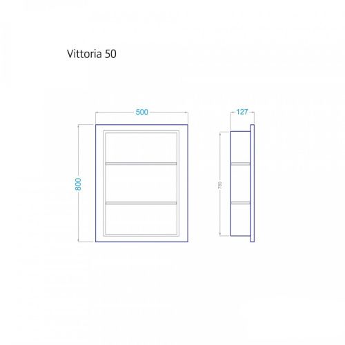 Зеркало-шкаф Alavann Vittoria ALV0293001 50х80 подвесной цвет белый - фото 4