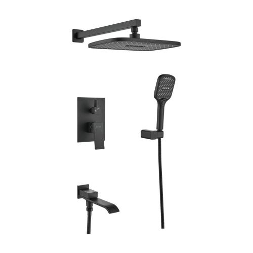 Душевая система Shevanik S4035H встраиваемая в стену цвет черный - фото 2