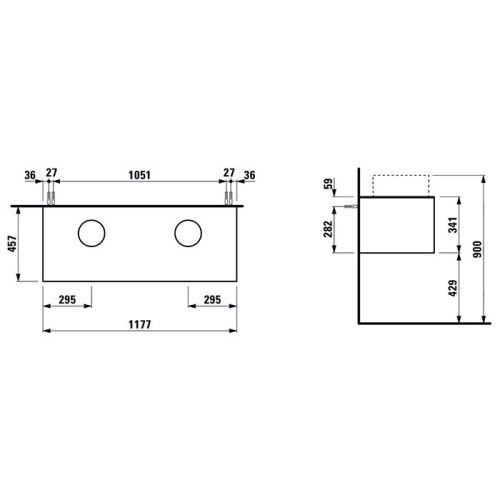 Тумба под раковину Laufen Sonar 4.0542.1.034.141.1 120х50 - фото 2