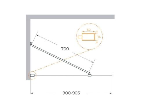 Душевая шторка на ванну Cezares LIBERTA LIBERTA-V-1-TB-90/155-C-NERO 90х155 стекло прозрачное профиль черный ориентация универсальная - фото 2