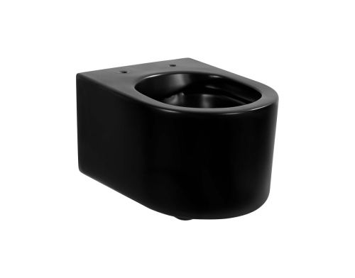 Унитаз подвесной Aquatek МИЯ AQ2004-MB черный с сиденьем микролифт безободковый каскадный смыв - фото 3