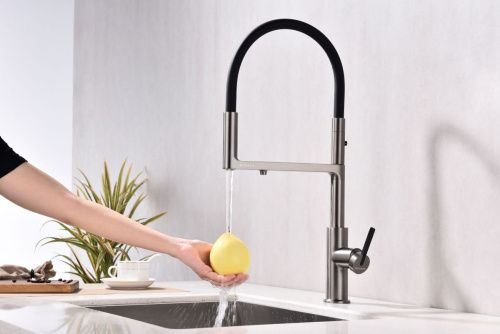 Смеситель для кухни Paulmark TORNADO To213402-GM на мойку серый - фото 5