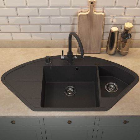 Кухонная мойка Uperwood Quartz Premium UPD-06 3910202123 100х50 цвет черный поверхность матовая