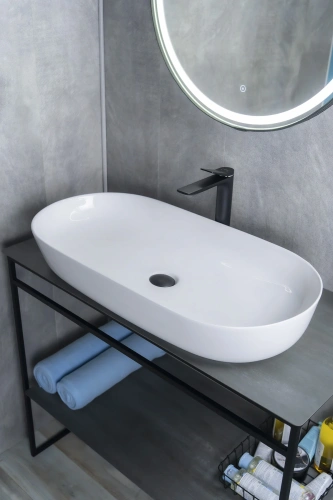 Раковина керамическая Gid Lago 51200 80х40 накладная цвет белый без отверстий под смеситель - фото 4