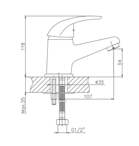 Смеситель Cron CN1029 на раковину хром - фото 3