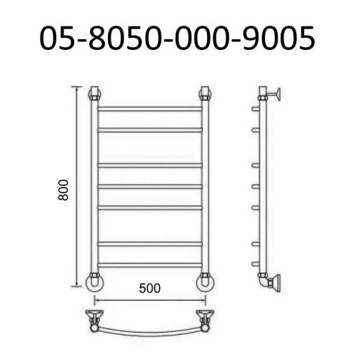 Полотенцесушитель водяной Маргроид Вид 5 05-8050-000-9005 55х80 черный - фото 2