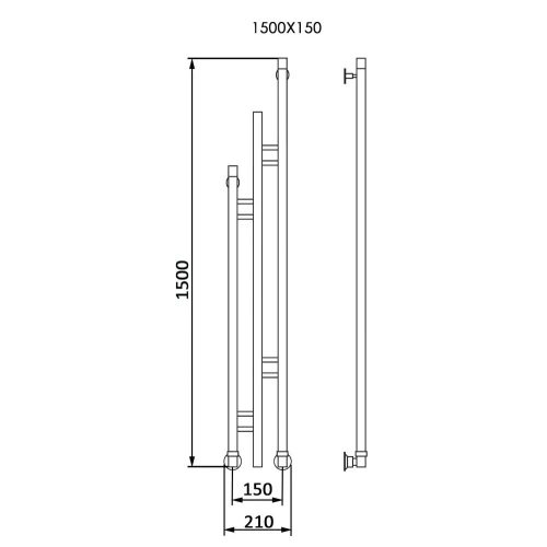 Полотенцесушитель водяной Veconi Maola-B M150GR-B 15х150 серый - фото 3