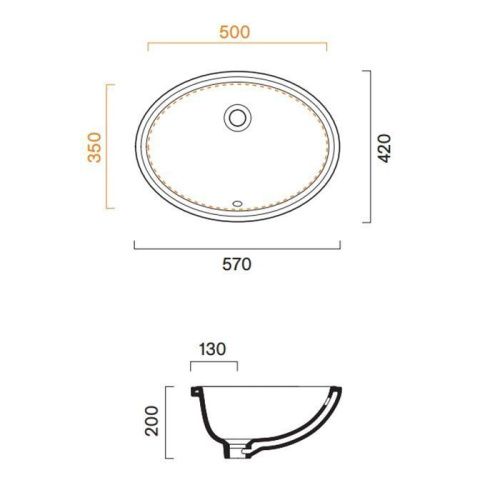 Раковина керамическая Catalano Italy 727570001 60 см встраиваемая цвет белый без отверстий под смеситель - фото 2