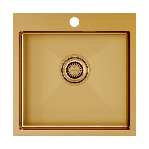 Кухонная мойка Paulmark VELTEN 51 PM905151-BG 50х50 цвет золото поверхность брашированная