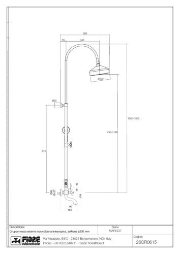 Душевая стойка Fiore Margot 26CR0615 настенная цвет хром - фото 2