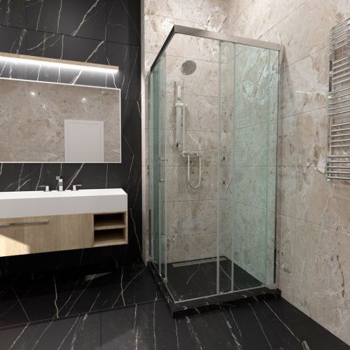 Душевой уголок Тритон Фикс-Хром Щ0000067439 90х90 стекло прозрачное профиль хром без поддона - фото 5