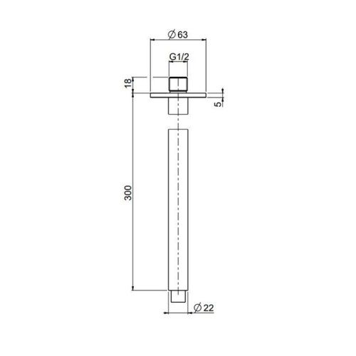Держатель верхнего душа QuadroDesign BD002AS_300MM нержавеющая сталь - фото 2