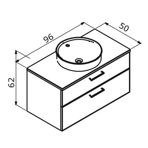 Тумба под раковину Orka Salerno 3008782 100х50 подвесная цвет белый/коричневый - фото 4