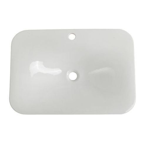 Раковина из сантехнического фаянса Cezares CZR-DRO-65-LVB 70х50 накладная цвет белый 1 отверстие под смеситель - фото 4