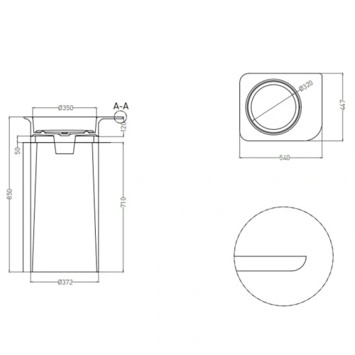 Раковина из искусственного камня S-Stone Salini NINFEA 130221M 50х40 напольная цвет белый без отверстий под смеситель - фото 2