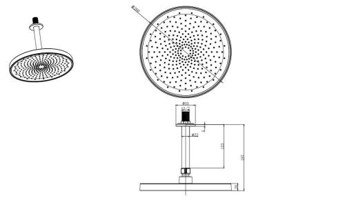 Верхний душ Aquatek AQ2070MB 25х25 черный - фото 4