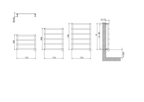 Полотенцесушитель электрический Cordivari Alessandra Electric 3581680400001 55х40 хром - фото 2
