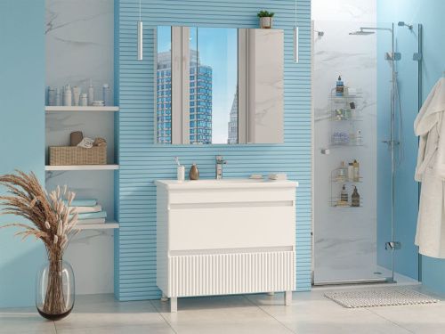 Тумба под раковину Misty Мира П-Мир-01090-012Я 90х40 напольная цвет белый - фото 5