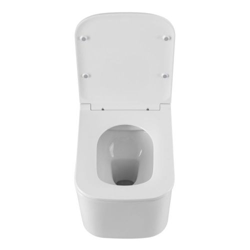 Унитаз подвесной Art&Max Latina AM215CHR/SC белый с сиденьем микролифт каскадный смыв - фото 4