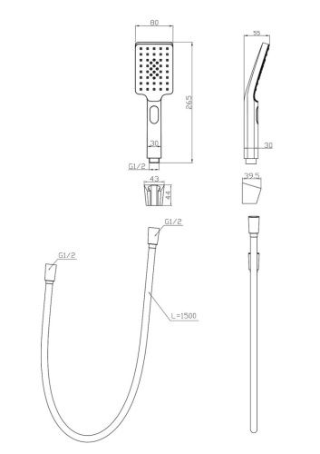 Душевой гарнитур BelBagno LUCE LUC-DFS-CRM настенный хром - фото 2