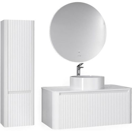 Тумба под раковину Jorno LUMINO Lum.01.100/P/W/JR 100х50 подвесная цвет белый - фото 2