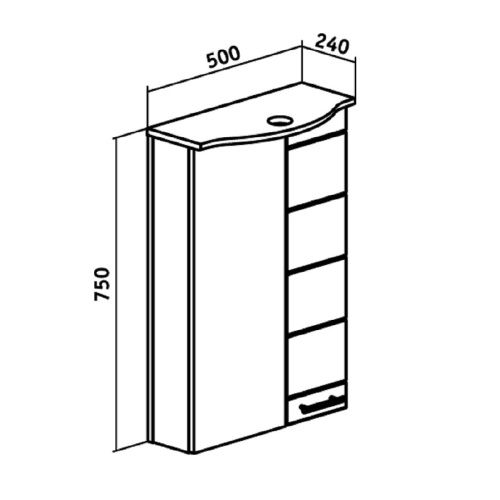 Зеркало-шкаф Runo КИПАРИС 00000000800 50х80 подвесной цвет белый - фото 5