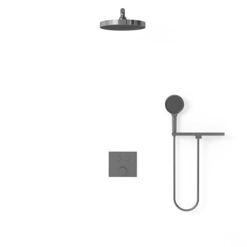 Душевая система Vincea VSFW-4I212RGM встраиваемая в стену цвет вороненая сталь - фото 3