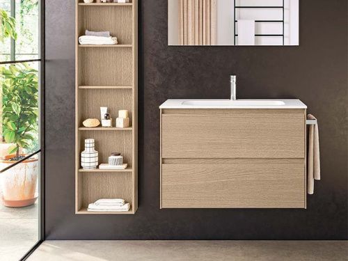 Тумба под раковину Berloni Bagno WAKBS2CHDIC 1428 80х50 подвесная цвет бежевый