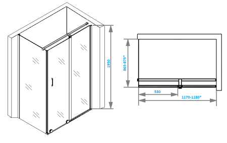 Душевой уголок Cerutti SPA PREMIATA 120-8 120х90 стекло прозрачное профиль хром без поддона