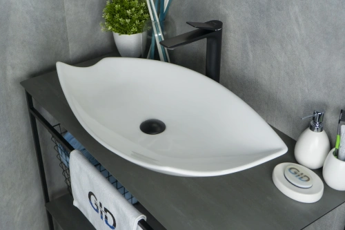 Раковина керамическая Gid Creativo 51171 70х40 накладная цвет белый без отверстий под смеситель - фото 4