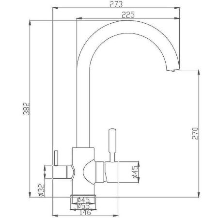 Смеситель для кухни Haiba HB76840 на мойку хром
