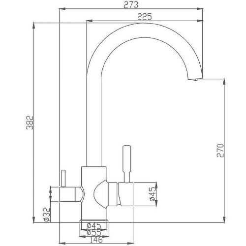Смеситель для кухни Haiba HB76840 на мойку хром - фото 2