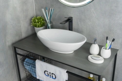 Раковина керамическая Gid Lago 51109 50х30 накладная цвет белый без отверстий под смеситель - фото 5