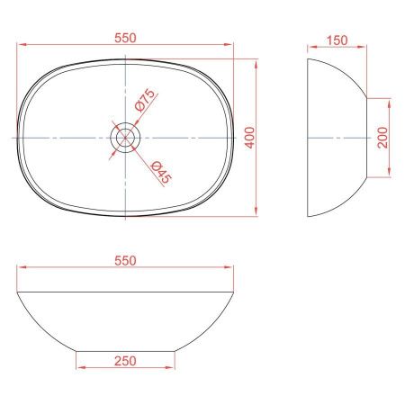 Раковина из искусственного камня MonteBianco Loreto Cinque 400 12023 60х40 накладная цвет белый без отверстий под смеситель