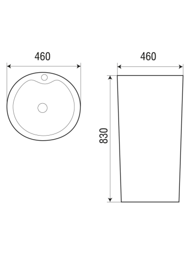 Раковина из сантехнического фаянса WeltWasser WW SK 10000005491 50 см напольная цвет белый 1 отверстие под смеситель - фото 2