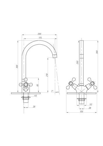 Смеситель для кухни FAUZT FZs-202-32 на мойку хром - фото 3