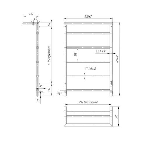 Полотенцесушитель электрический Indigo Forma LEF80-50BRRt 55х80 черный - фото 4