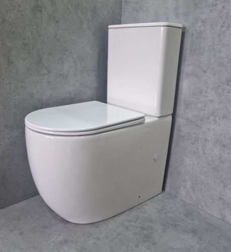 Унитаз напольный с бачком CeramaLux TR2176 белый с сиденьем микролифт смыв торнадо - фото 2