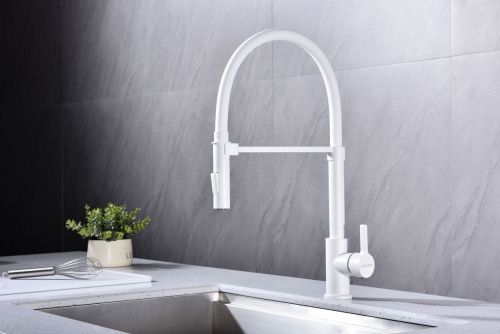 Смеситель для кухни Paulmark HALT Ha214021-WH на мойку белый - фото 2