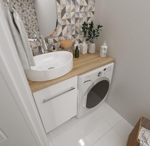 Столешница 1MarKa Wash Ц0000004099 110х50 накладная цвет коричневый - фото 2